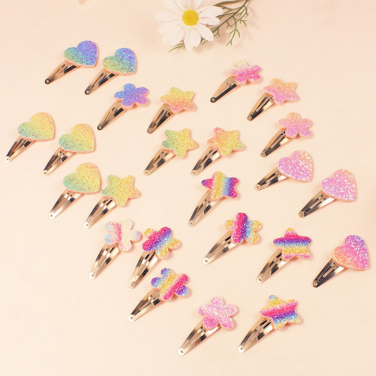 Glitter Sparkle Tic Tac Snap Pins - Set of 6 - Twisty Locks - Kids and Women Hair Accessories, Fashion Clothing and Jewellery India