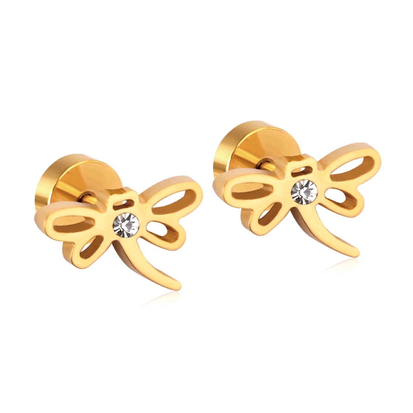 Sparkle Butterfly 18K Gold Plated Children's Earrings - Twisty Locks - Kids and Women Hair Accessories, Fashion Clothing and Jewellery India