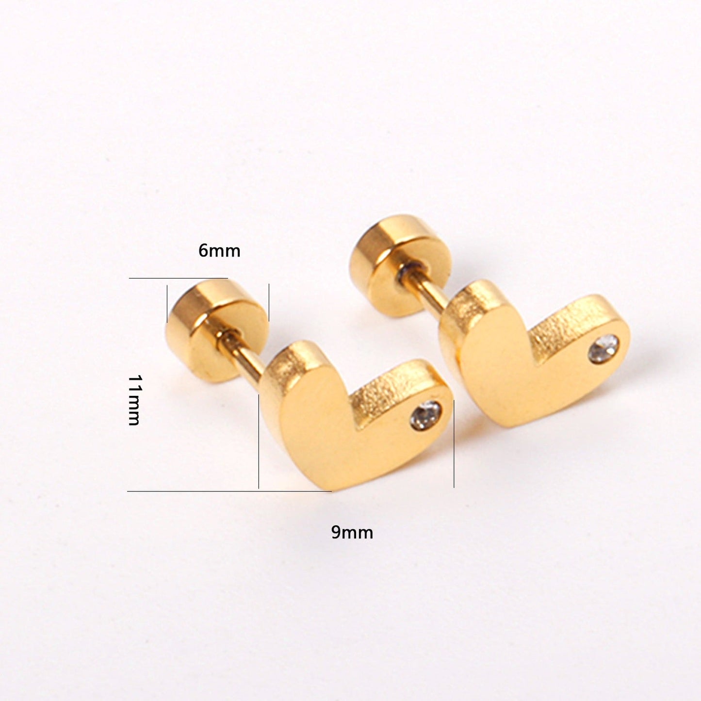 Sparkle Heart 18K Gold Plated Children's Earrings - Twisty Locks - Kids and Women Hair Accessories, Fashion Clothing and Jewellery India