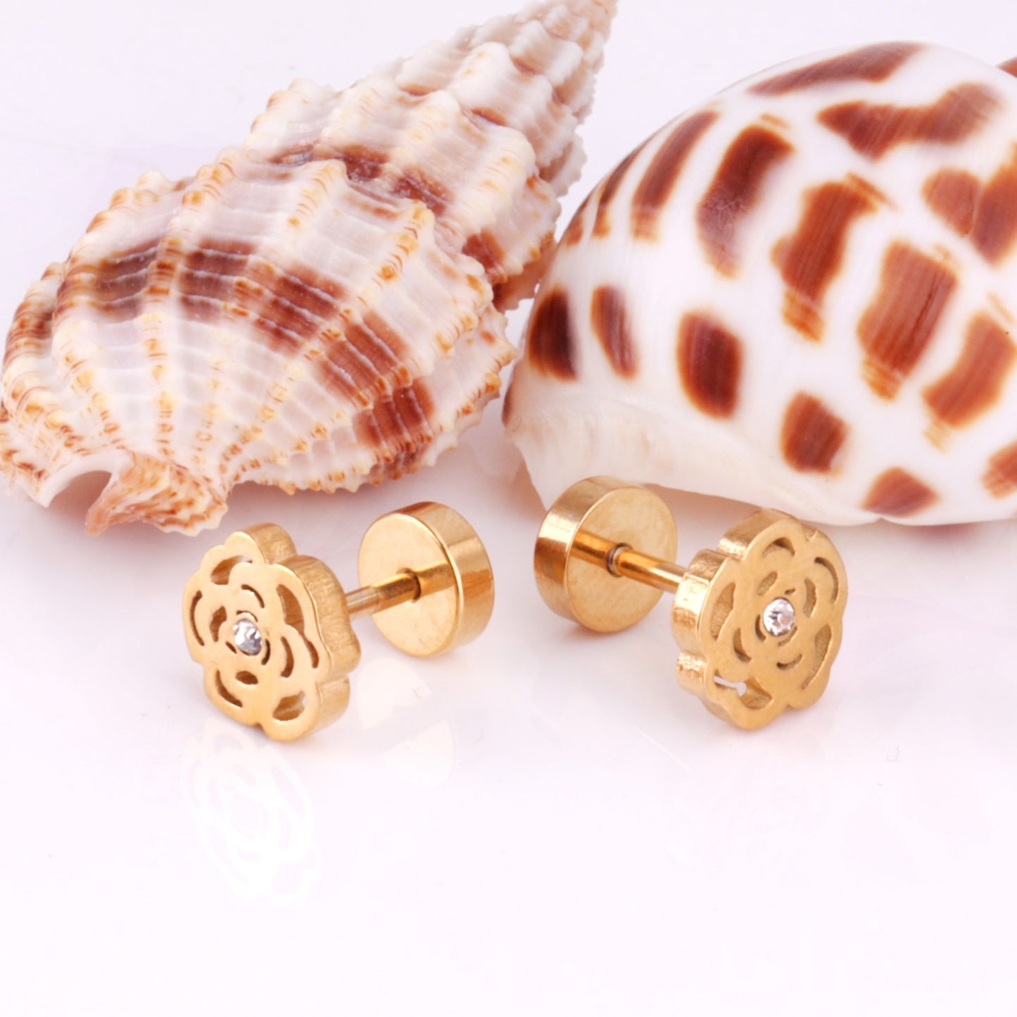 Sparkle Rose 18K Gold Plated Children's Earrings - Twisty Locks - Kids and Women Hair Accessories, Fashion Clothing and Jewellery India