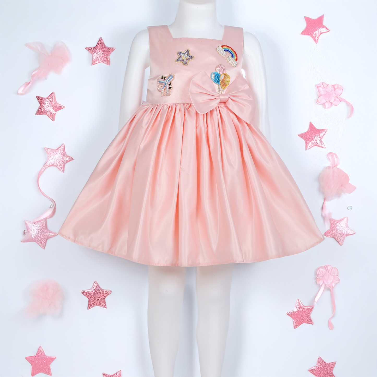 Twinkle Stars – Pink Sky Dress - Twisty Locks  - Kids and Women Hair Accessories, Fashion Clothing and Jewellery India
