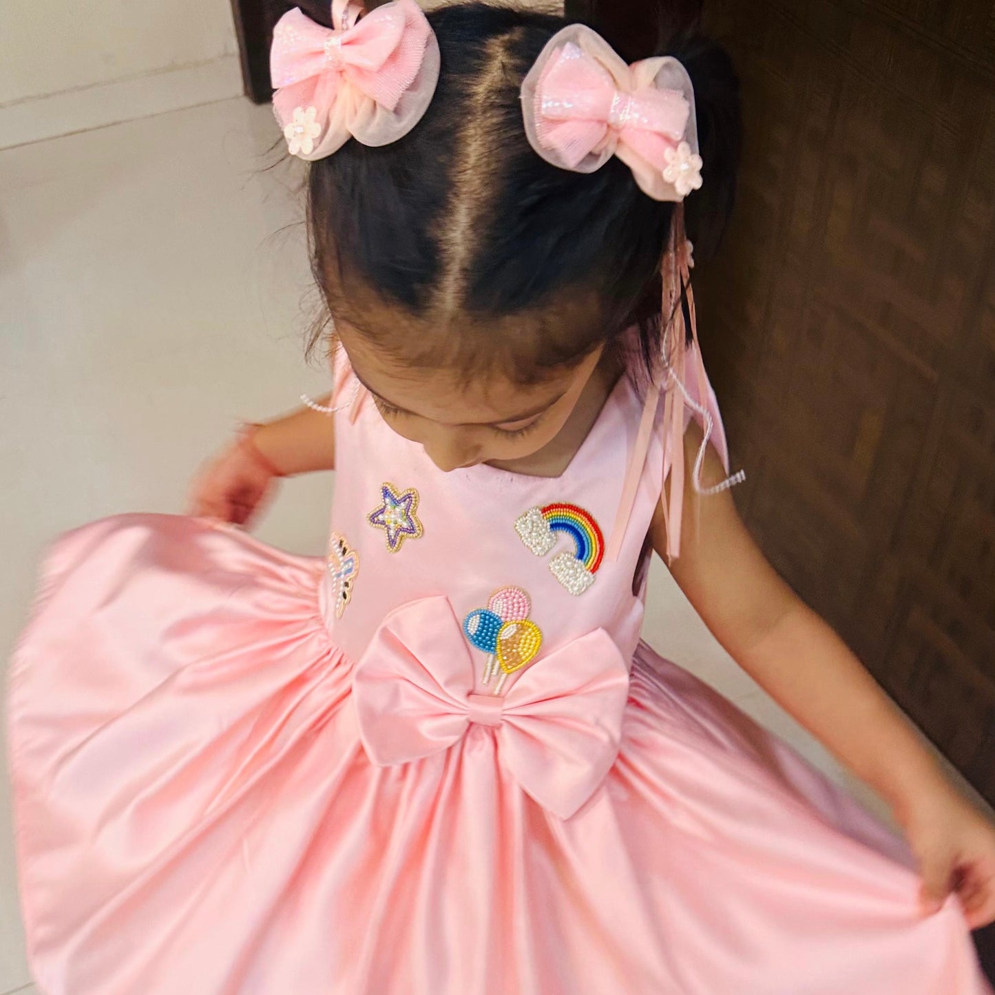 Twinkle Stars – Pink Sky Dress - Twisty Locks  - Kids and Women Hair Accessories, Fashion Clothing and Jewellery India