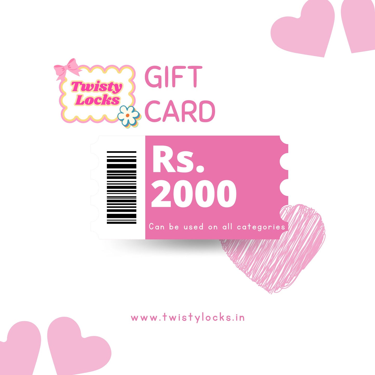 Twisty Locks Gift Card - Twisty Locks - Kids and Women Hair Accessories, Fashion Clothing and Jewellery India