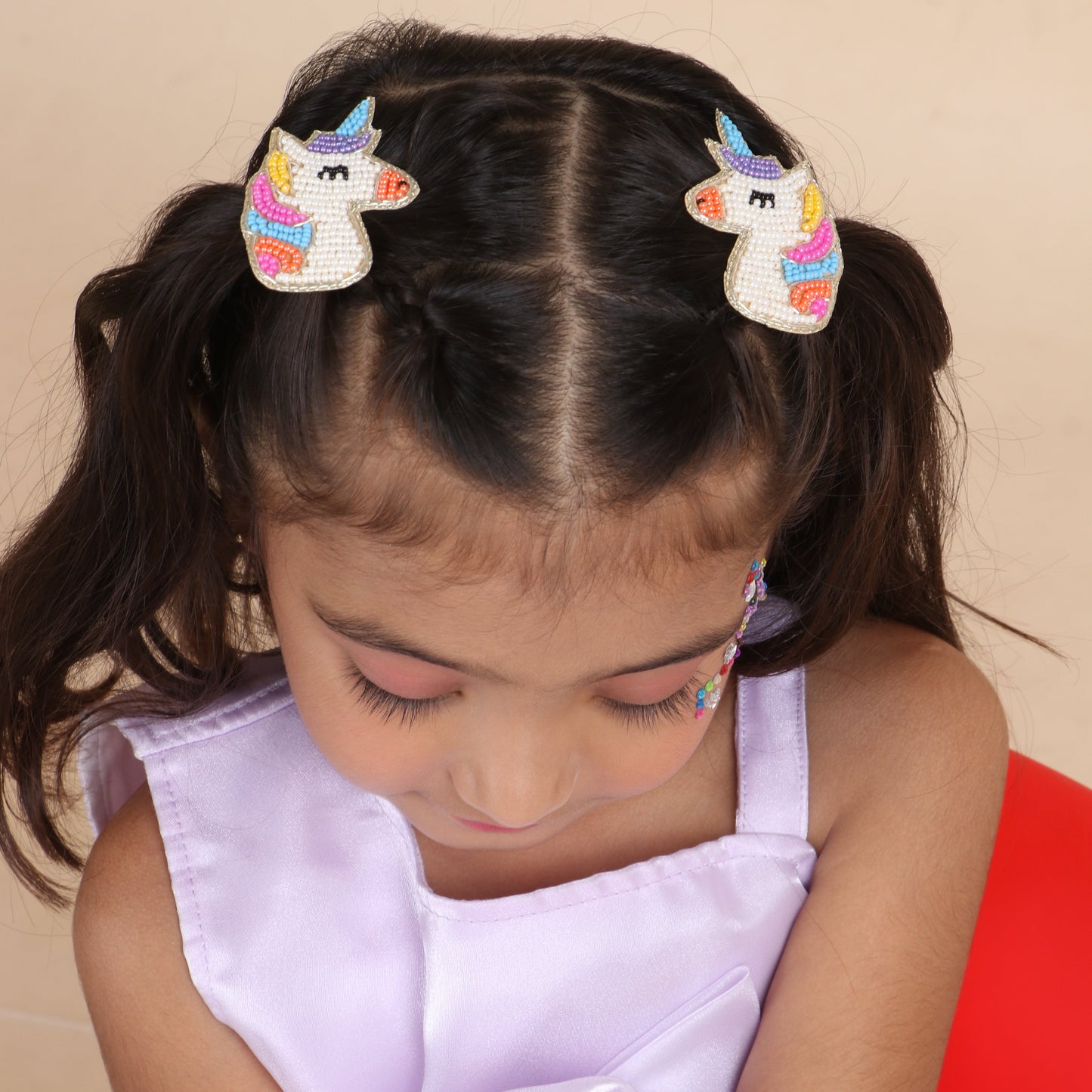Unicorn Embroidered Hair Clips Set - Twisty Locks - Kids and Women Hair Accessories, Fashion Clothing and Jewellery India
