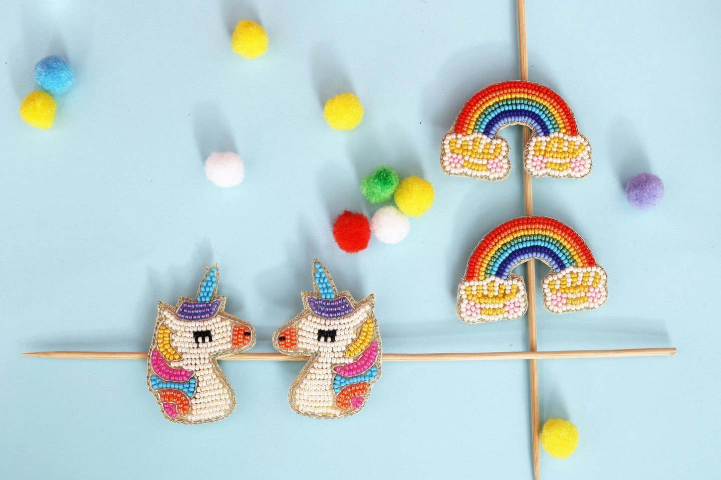 Unicorn Embroidered Hair Clips Set - Twisty Locks - Kids and Women Hair Accessories, Fashion Clothing and Jewellery India