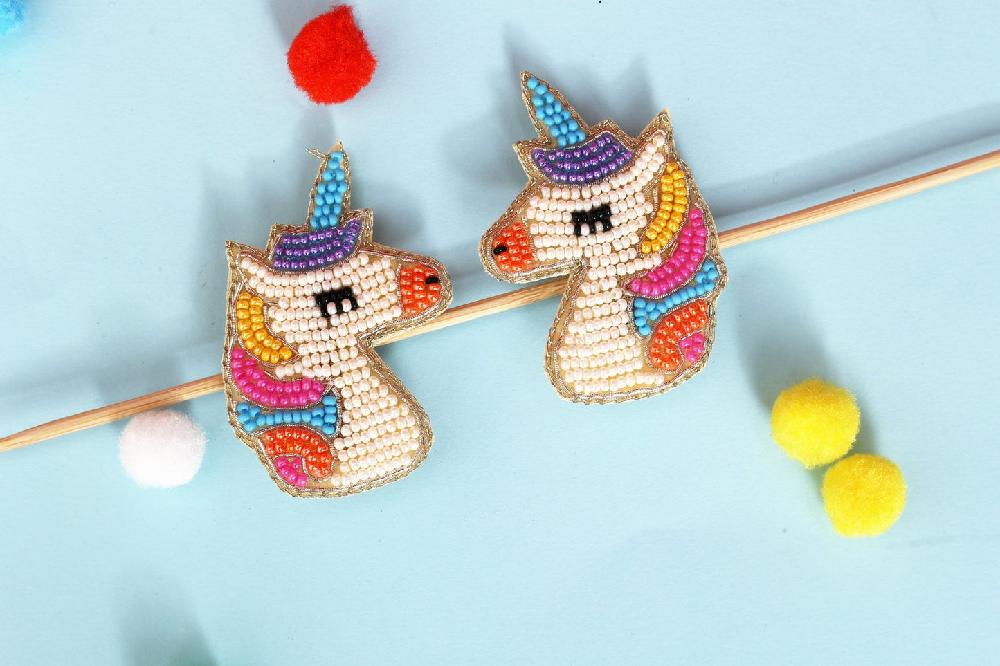 Unicorn Embroidered Hair Clips Set - Twisty Locks - Kids and Women Hair Accessories, Fashion Clothing and Jewellery India