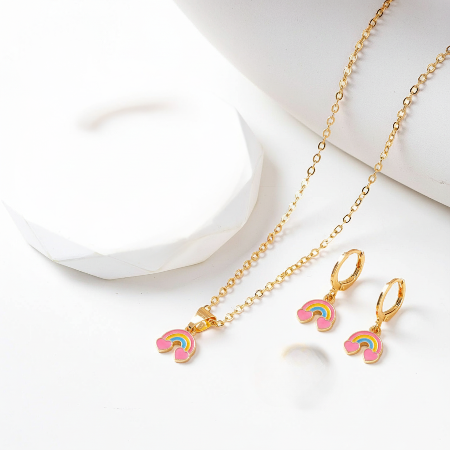 Rainbow Heart 3 Pc Jewellery Set