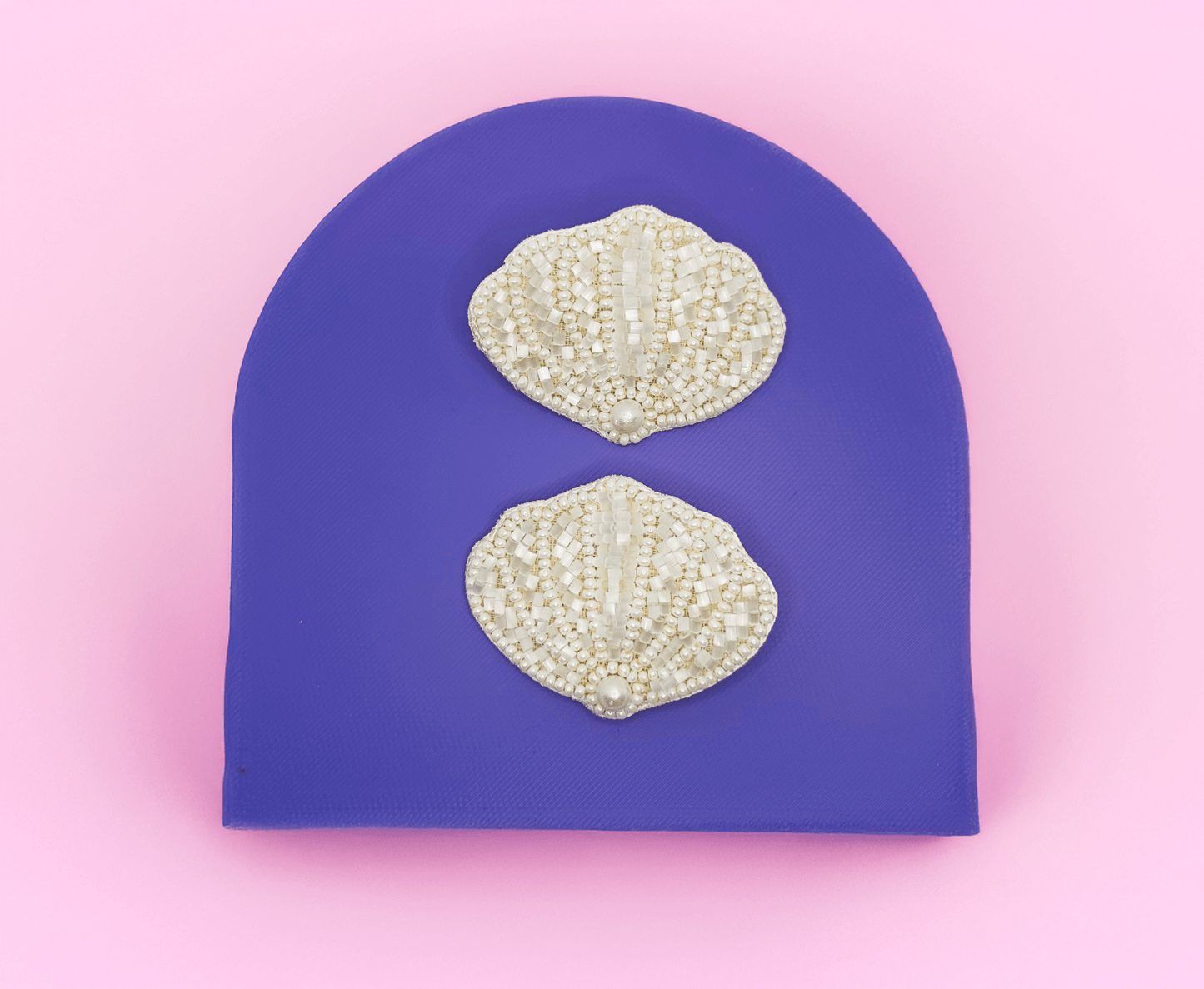 White Seashell Embroidered Hair Clips Set - Twisty Locks - Kids and Women Hair Accessories, Fashion Clothing and Jewellery India