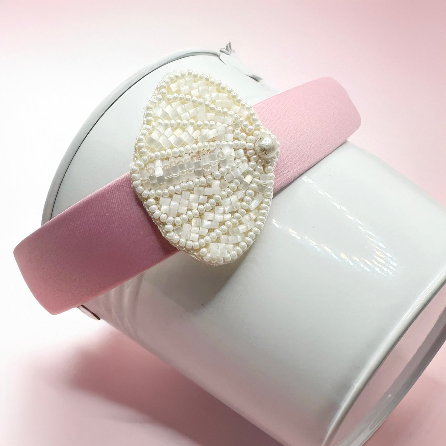 White Seashell Pink Hairband - Twisty Locks - Kids Hair Accessories India