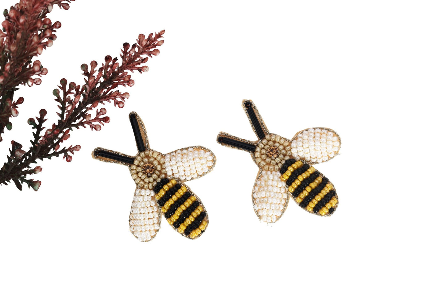 Yellow Bee Embroidered Hair Clips Set - Twisty Locks - Kids and Women Hair Accessories, Fashion Clothing and Jewellery India