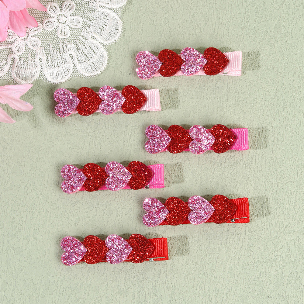 Glitter Heart Clips packaging – gift-ready kids hair accessories by Twisty Locks