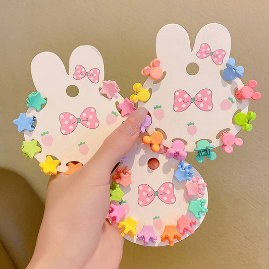 Star Pastel Mini Claw Clips - Set of 10 - Twisty Locks  - Kids and Women Hair Accessories, Fashion Clothing and Jewellery India