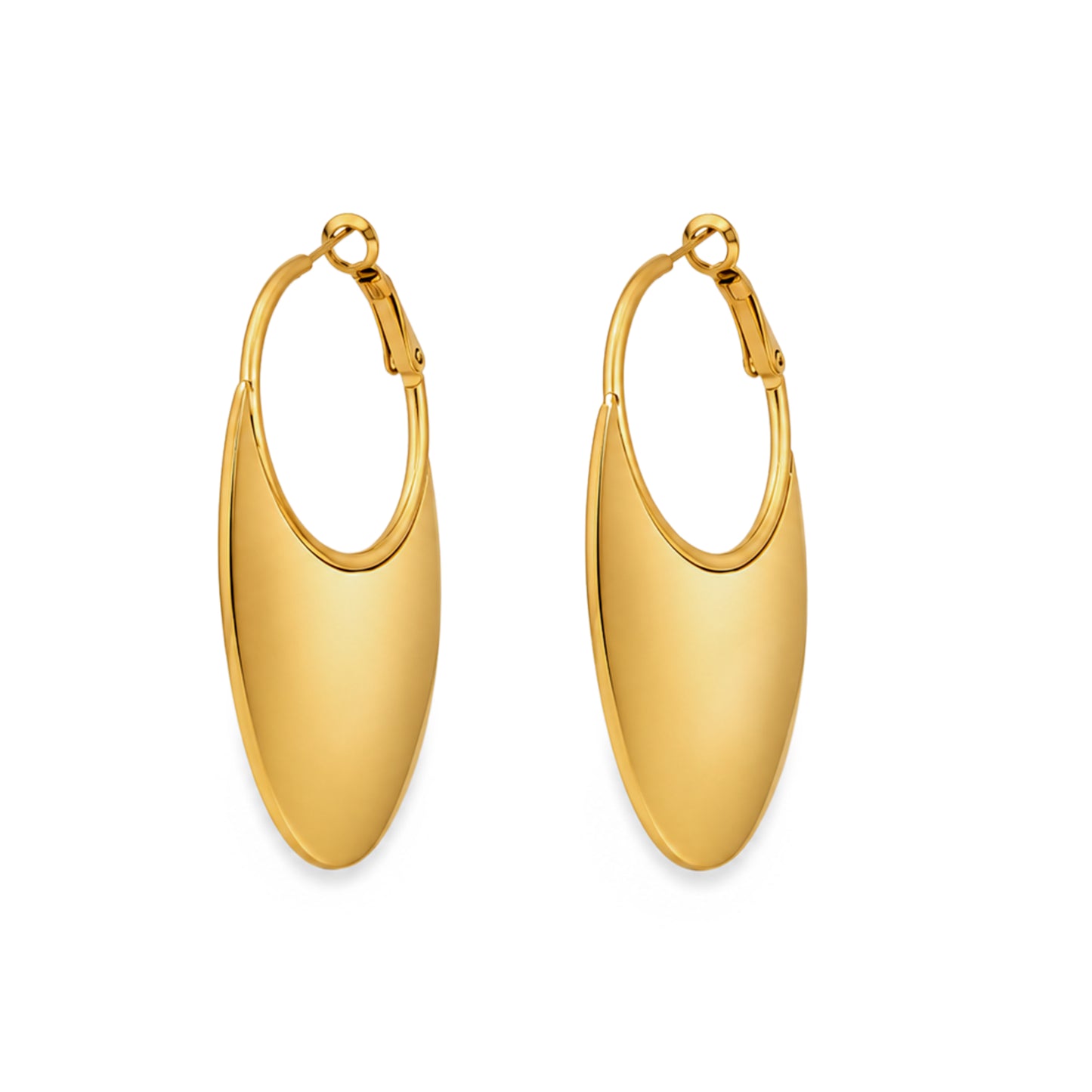 Shield Flat Hoop 18K Gold-Plated Earrings