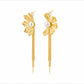 Flower Pearl Chain Tassel 18K Gold-Plated Earrings