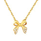 Pavé Bow CZ 18K Gold-Plated Necklace