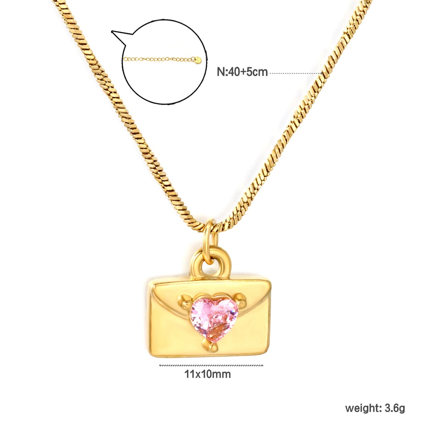 Heart Envelope 18K Gold-Plated Necklace