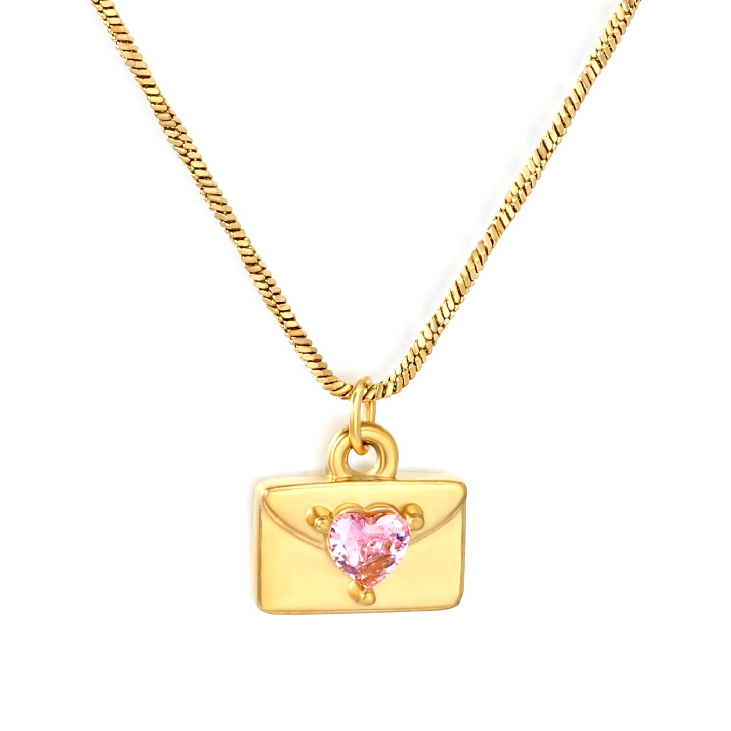Heart Envelope 18K Gold-Plated Necklace