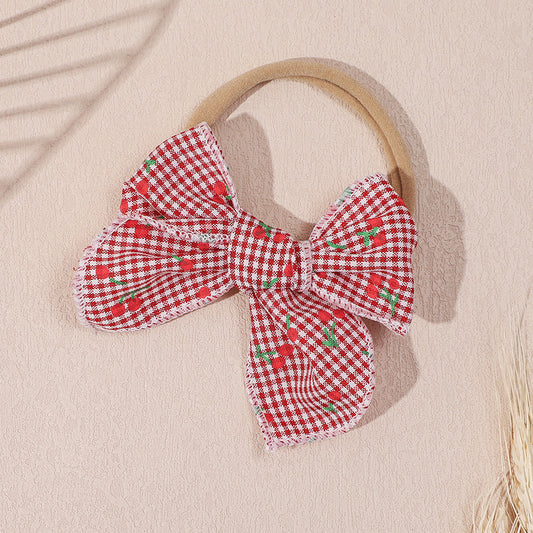 Cherry Gingham Baby Headband - Twisty Locks  - Kids and Women Hair Accessories, Fashion Clothing and Jewellery India