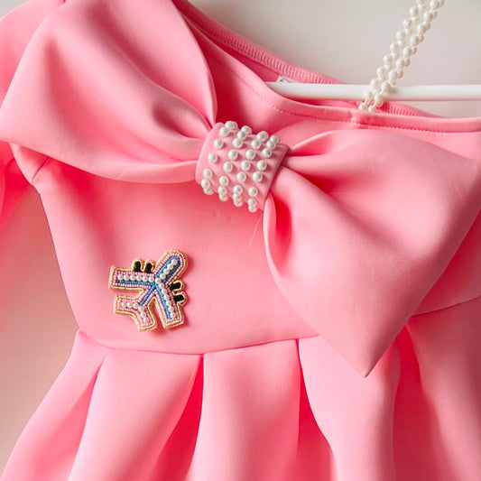 Mini Pilot Bow Birthday Dress - Twisty Locks  - Kids and Women Hair Accessories, Fashion Clothing and Jewellery India
