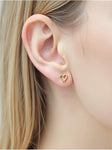Heart Knot 18K Gold Plated Children's Earrings