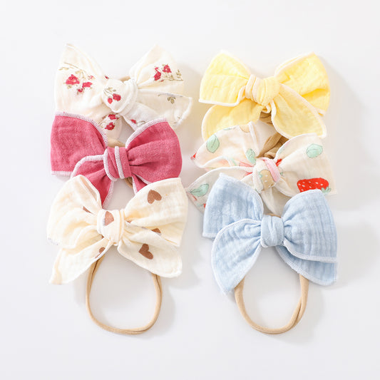 Ultra Soft Muslin Headbands - Set of 6 - Twisty Locks  - Kids and Women Hair Accessories, Fashion Clothing and Jewellery India