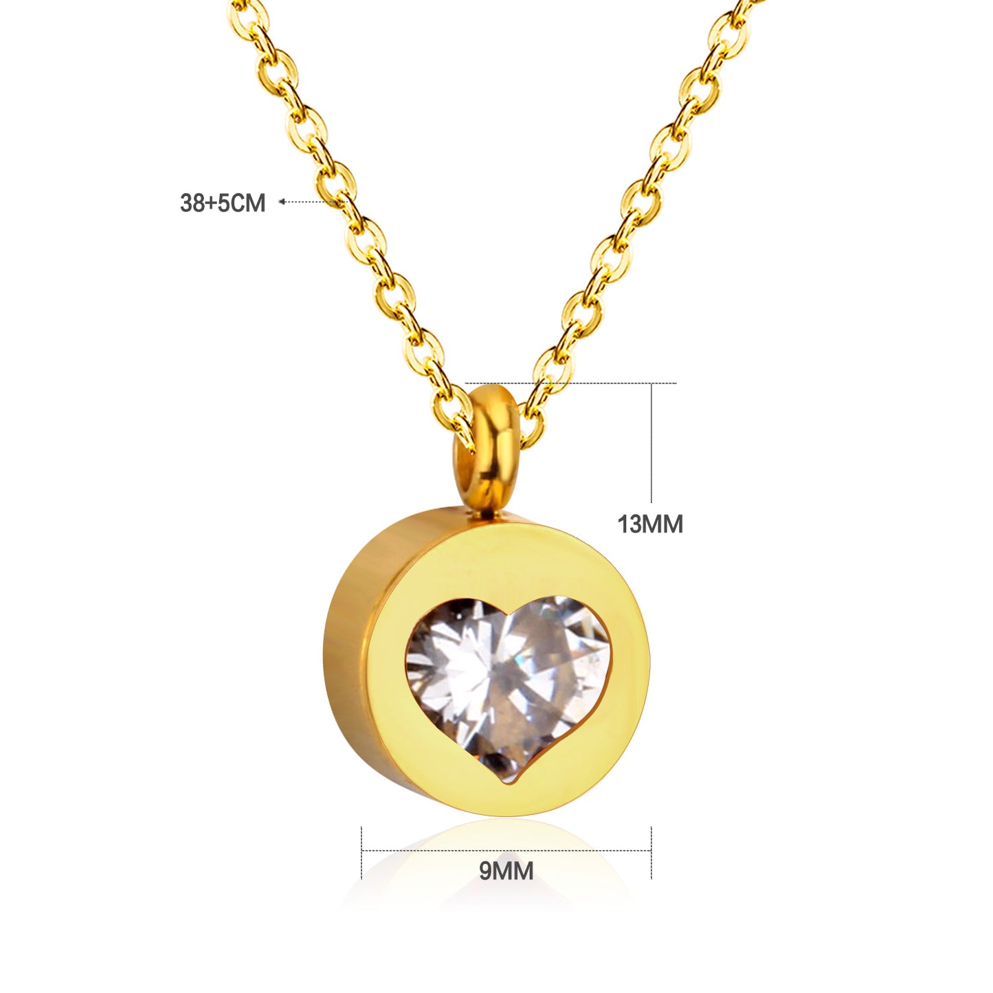 Heart Solitaire 18K Gold Plated Children's Necklace