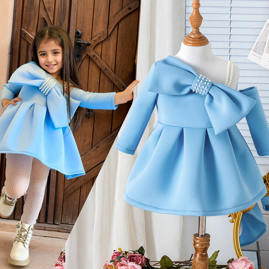 Sky Bow Birthday Dress - Twisty Locks  - Kids and Women Hair Accessories, Fashion Clothing and Jewellery India