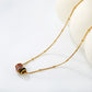 Rainbow Ring Stack CZ 18K Gold-Plated Necklace