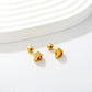 Pink Crystal Heart gold earrings pair view – children's earrings by Twisty Locks