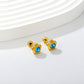 Aqua Flower gold earrings side angle – poke free kids jewellery by Twisty Locks