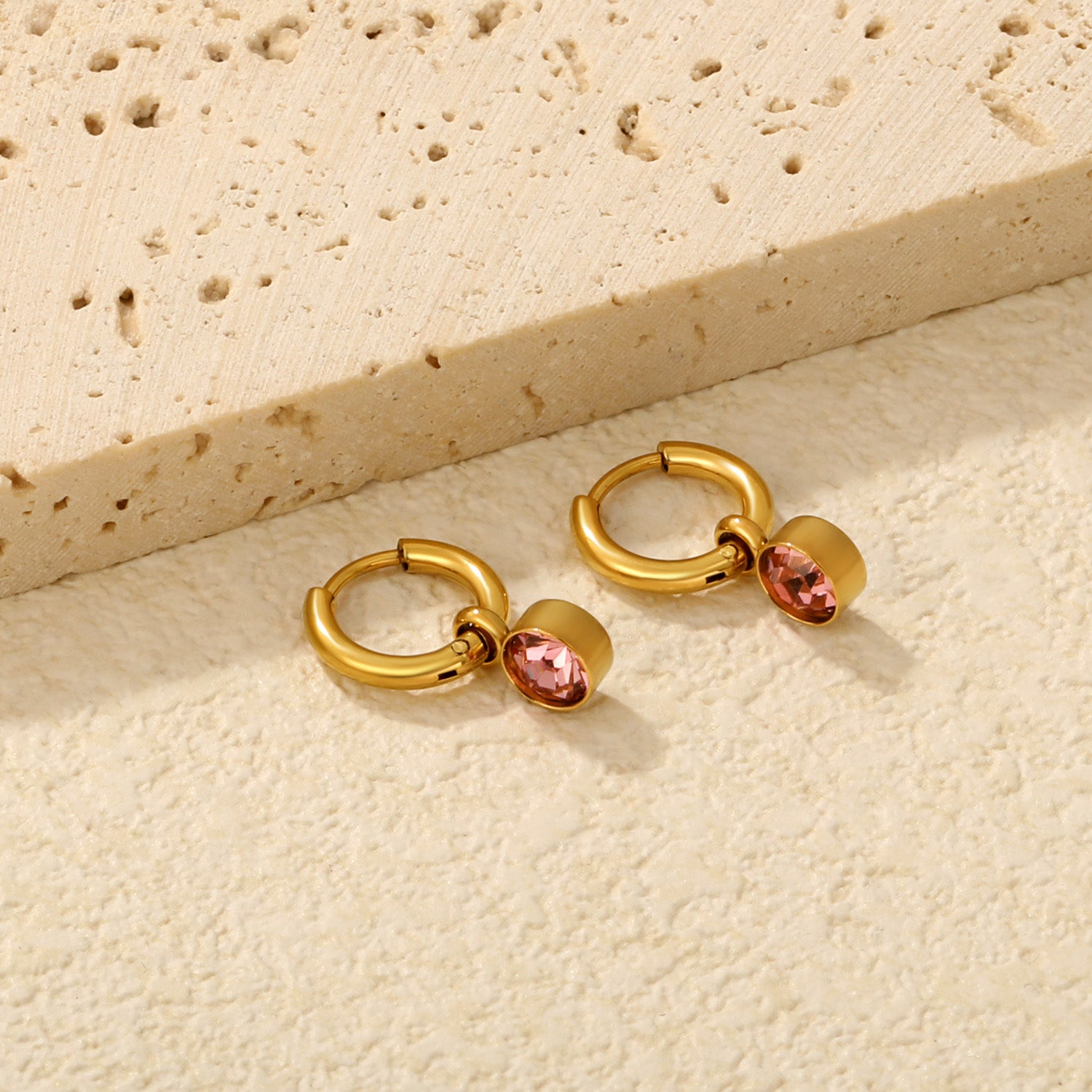 Light Rose Charm Hoops side angle – poke free kids jewellery by Twisty Locks