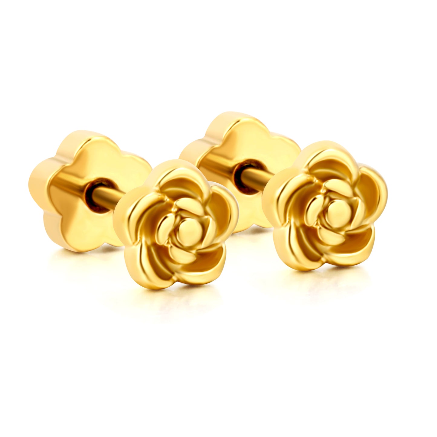 Cute Flower 18K Gold Plated Children's Earrings