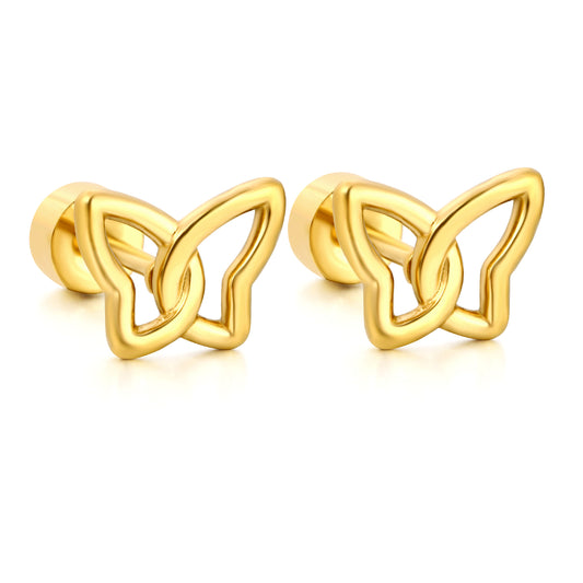 Butterfly Knot 18K Gold Plated Children's Earrings