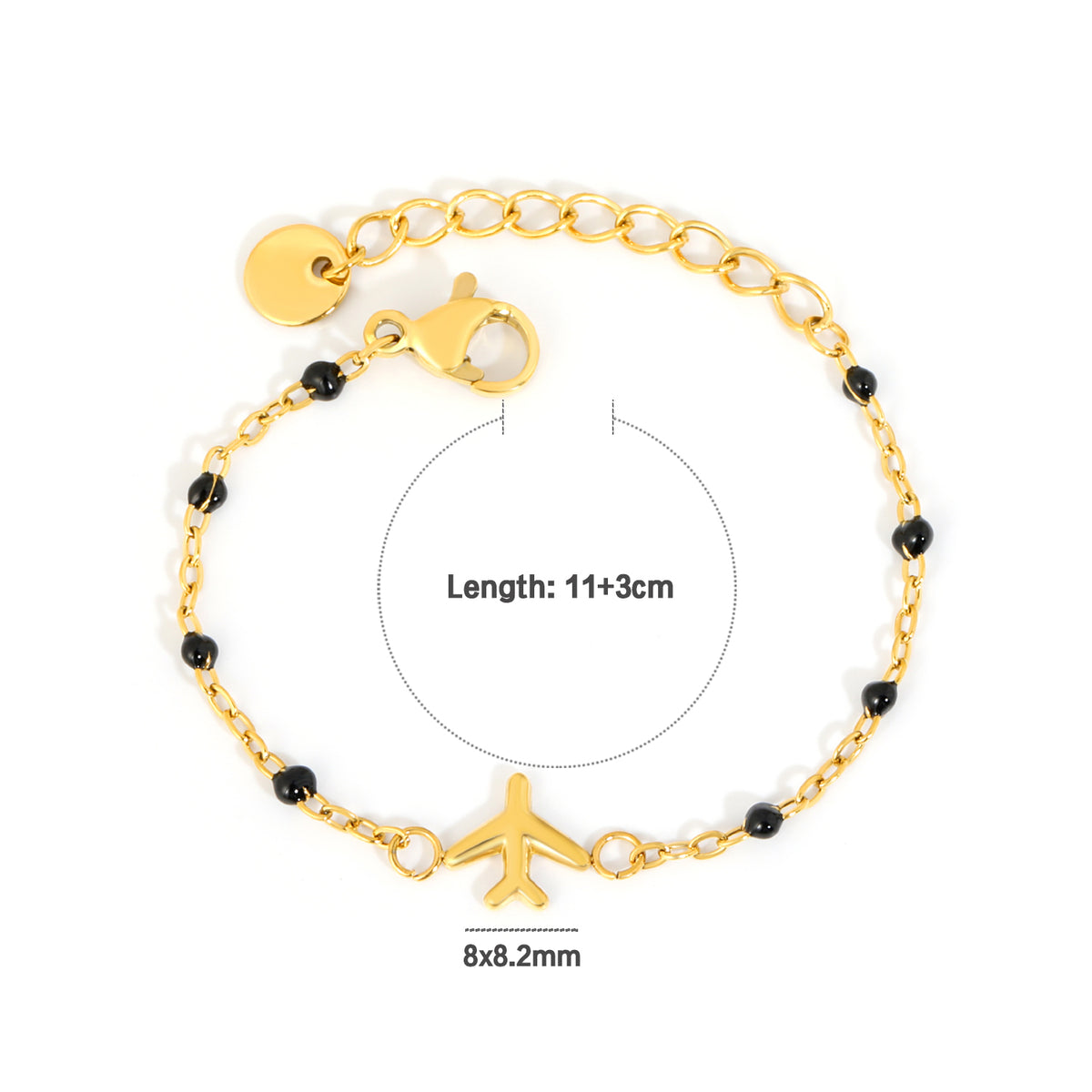 Gold Airplane Nazariya 18K Gold Plated Children's Bracelet
