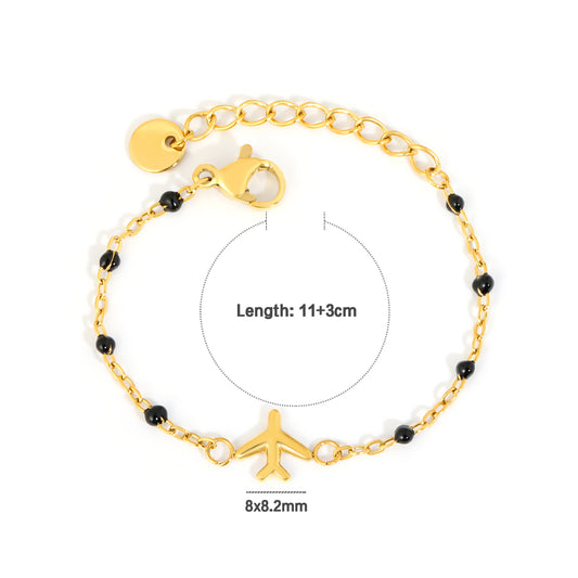 Gold Airplane Nazariya 18K Gold Plated Children's Bracelet