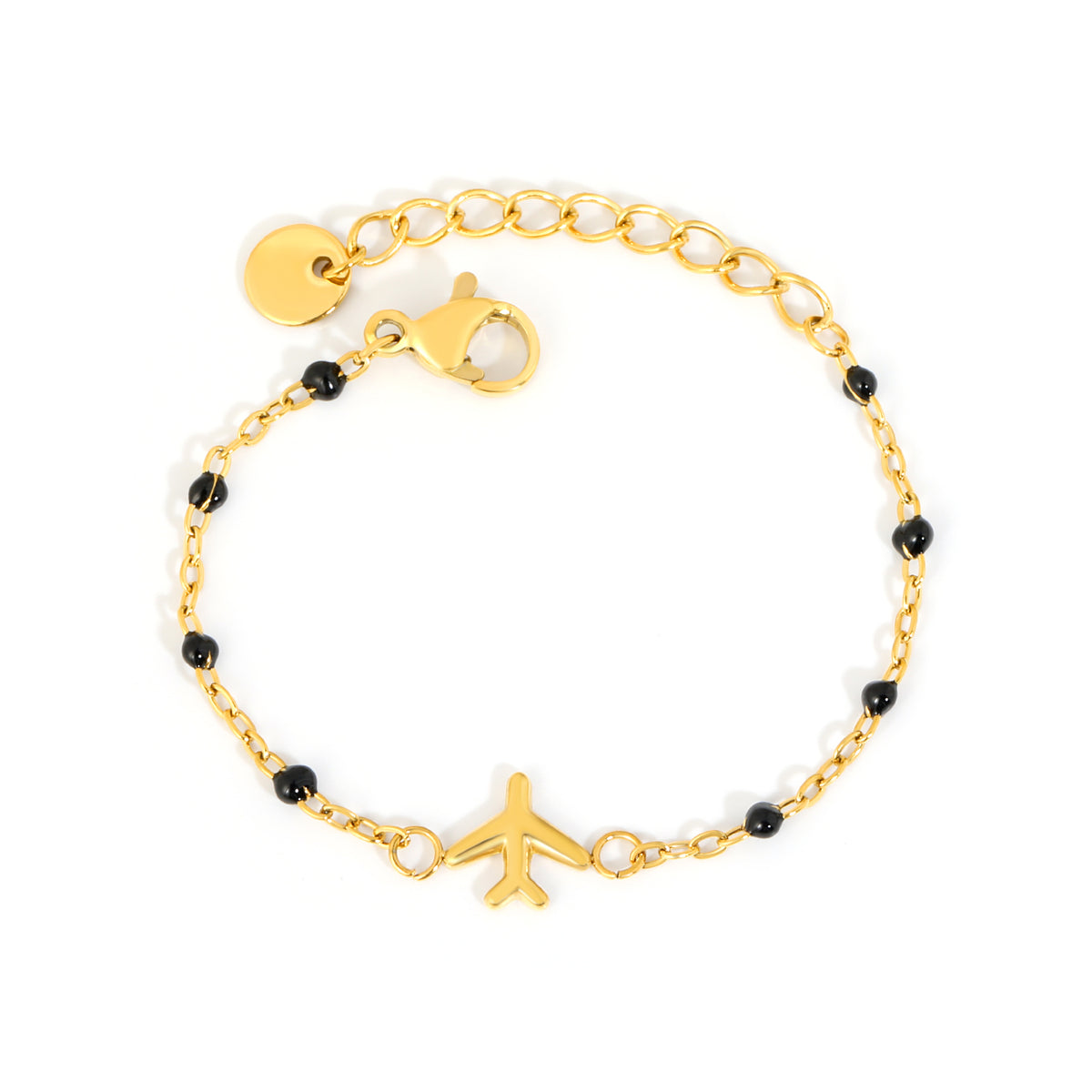 Gold Airplane Nazariya 18K Gold Plated Children's Bracelet