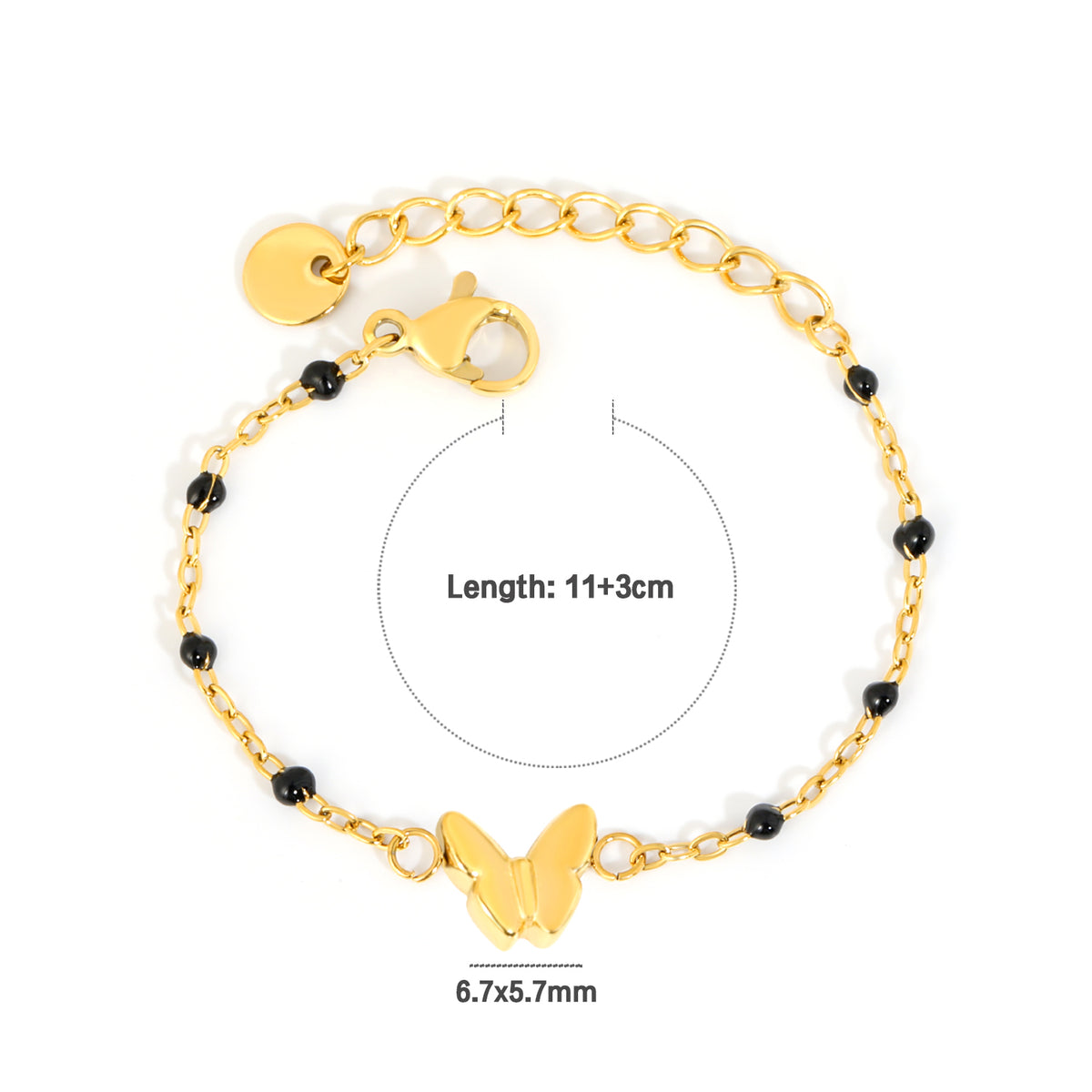 Gold Butterfly Nazariya 18K Gold Plated Children's Bracelet