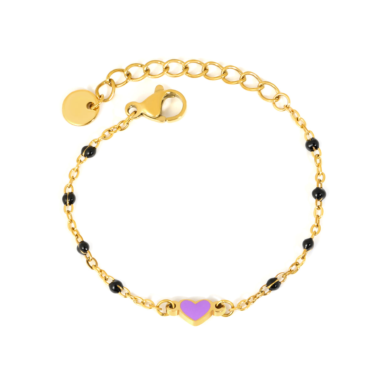 Lavender Heart Nazariya 18K Gold Plated Children's Bracelet