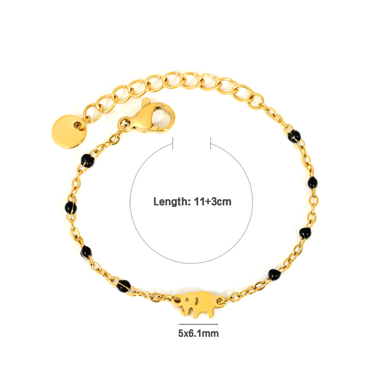 Gold Elephant Nazariya 18K Gold Plated Children's Bracelet