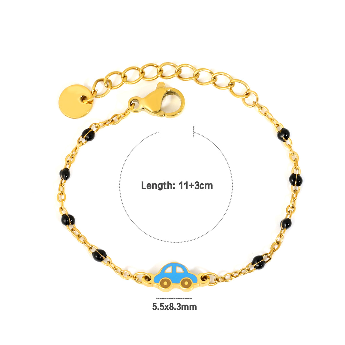 Blue Car Nazariya 18K Gold Plated Children's Bracelet
