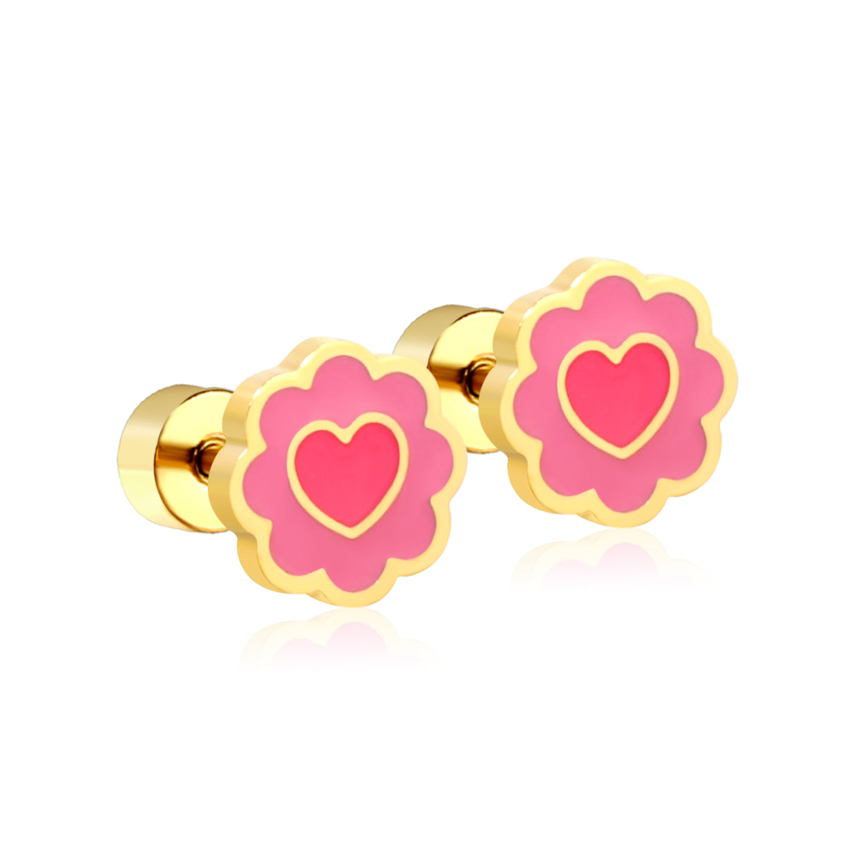 Sweetheart 18K Gold Plated Children's Earrings