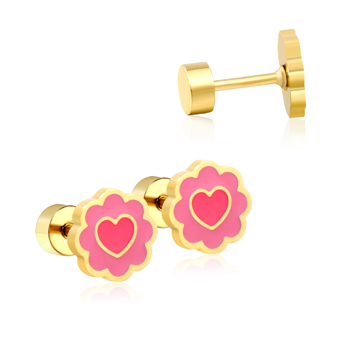 Sweetheart 18K Gold Plated Children's Earrings