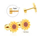 Sunny Sunflower 18K Gold Plated Children's Earrings