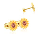 Sunny Sunflower 18K Gold Plated Children's Earrings