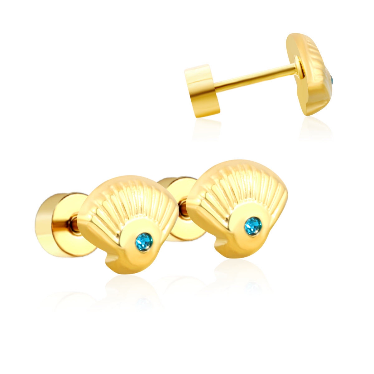 SeaShell 18K Gold Plated Children's Earrings