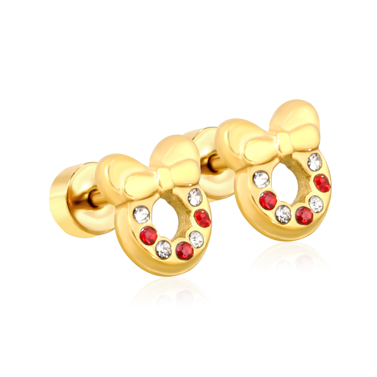 Donut Bow 18K Gold Plated Children's Earrings
