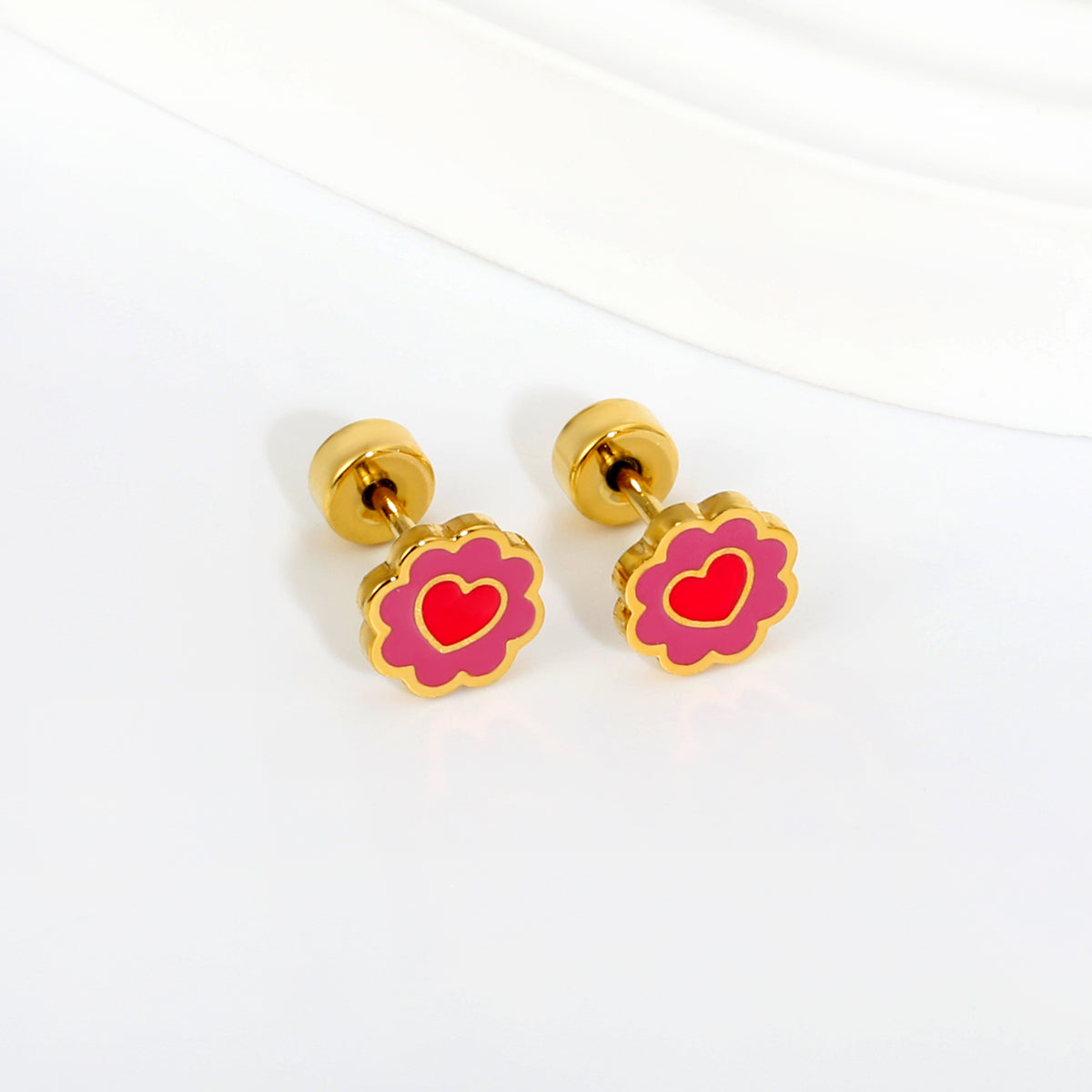 Sweetheart 18K Gold Plated Children's Earrings