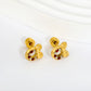 Donut Bow 18K Gold Plated Children's Earrings