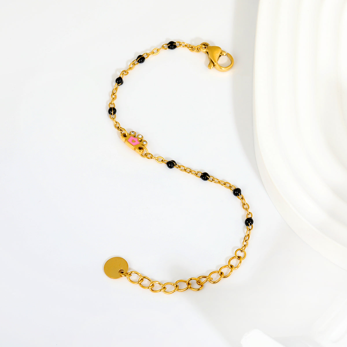 Pink Crown Nazariya 18K Gold Plated Children's Bracelet