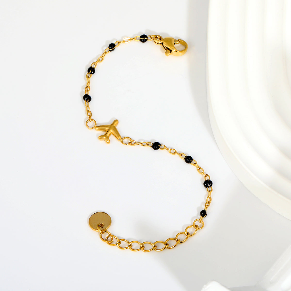 Gold Airplane Nazariya 18K Gold Plated Children's Bracelet